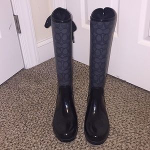 Black coach rain boots